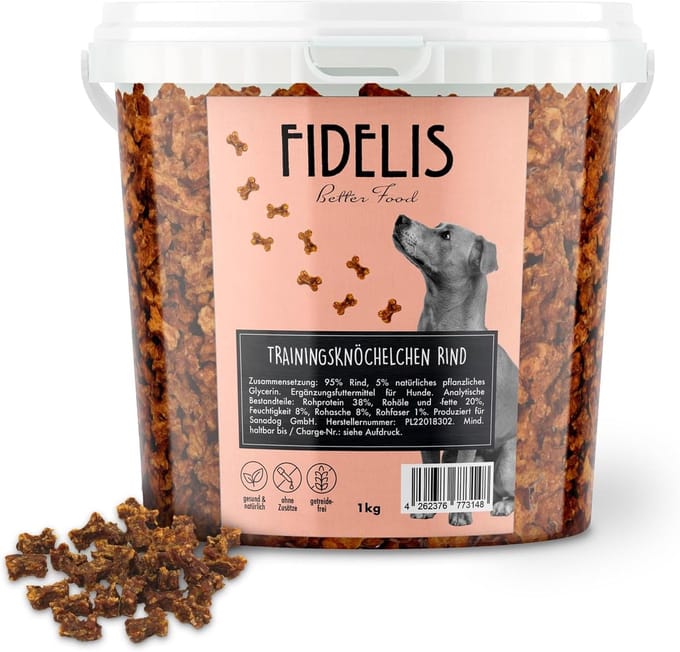 Honden Snacks - Trainingskoekjes Rund - Gedragstraining Hond - 1kg Emmer - 1000 Gram