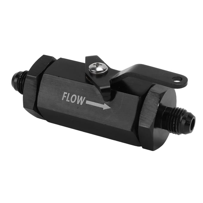 Auto Brandstof Afsluiter AN6 Fitting Flow Control Aluminiumlegering Zwart Roestvrij Universeel