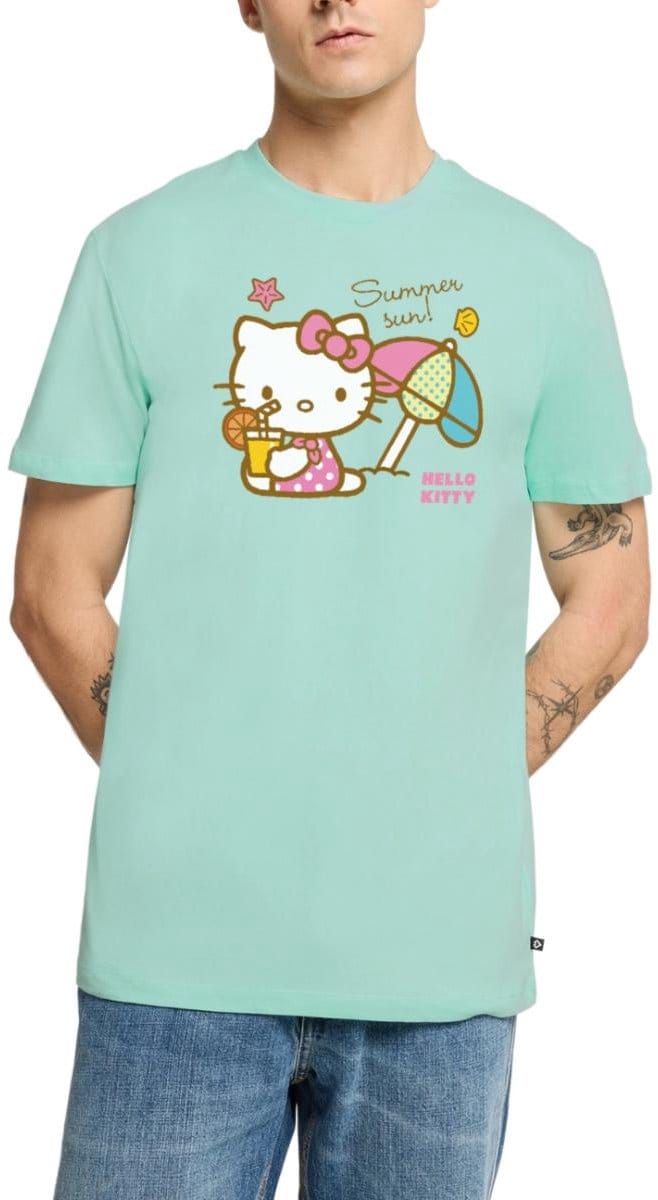 Hello Kitty Op Het Strand Onder Een Zonnescherm Premium T Shirt Heren