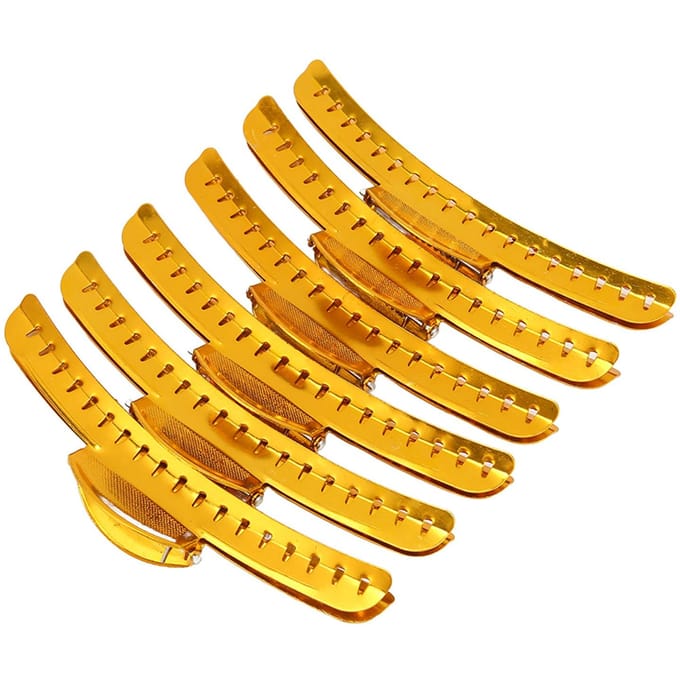 6 stuks Klauwclips ABS Antislip Dames Meisjes Haaraccessoires voor Kapper Stylist yellow