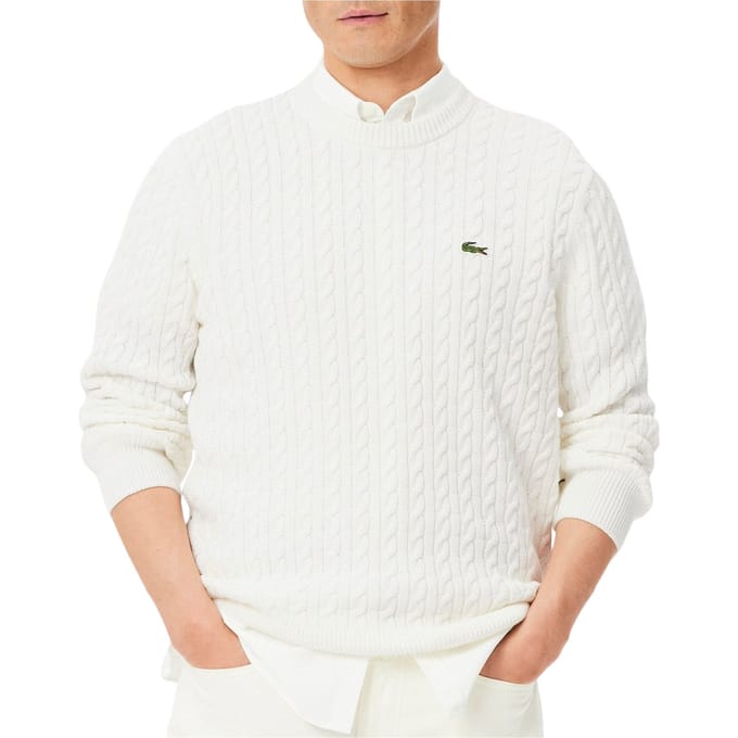 Lacoste herentrui katoen - O-hals - bloemwit