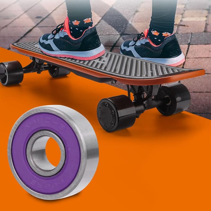 8 Stuks Skateboard Scooter 608 Kogellager Miniatuur Skate Roller Kogellagers Kit(paars 7) gray