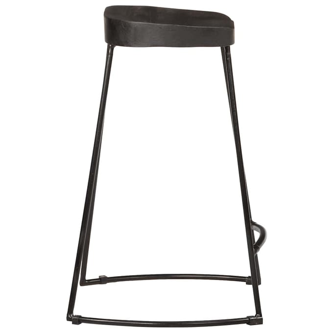 vidaXL - Barkrukken - 2 - st - zwart - 45x40x62 - cm - massief - mangohout