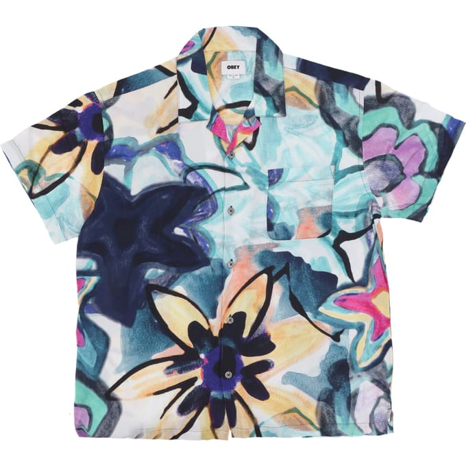 Heren overhemd met korte mouwen Requiem geweven overhemd Strong Blue Multi