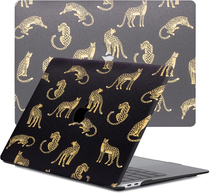 Lunso Geschikt voor MacBook Pro 13 inch (2016-2019) cover hoes - case - Leopard Black