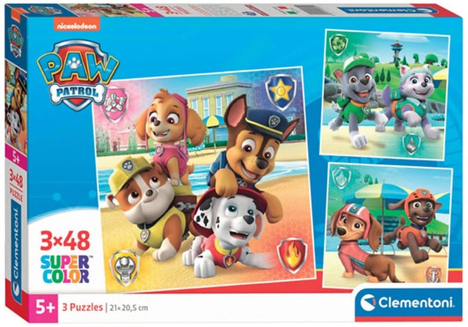 Clementoni - 3 Puzzels - Paw Patrol - 48 stukjes - Super Color - vanaf 5 jaar