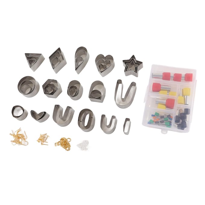 Set van 126 vormpjes voor polymeerklei, inclusief oorhaakjes en oorstekers. Deze polymeerklei oorbellenkit is perfect voor het maken van doe-het-zelf sieraden. gray