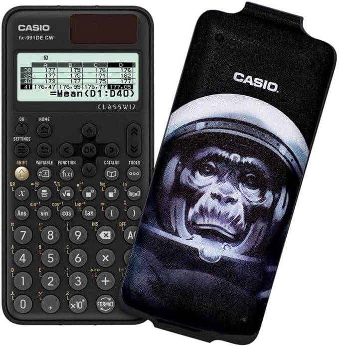 Technische wetenschappelijke rekenmachine met artcase 'space monkey' - Limited Edition