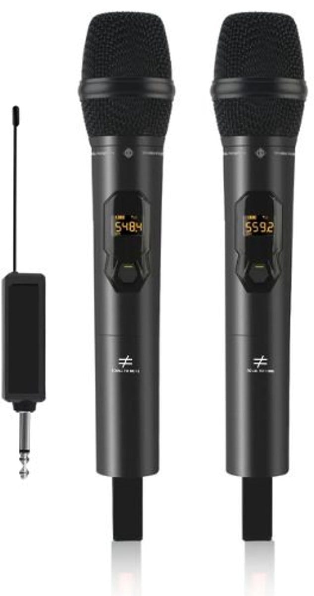 Equal to none -Draadloze Karaoke Microfoon Set – Professionele UHF Handmicrofoons met LCD Display – 30 Meter Bereik – Oplaadbaar – Voor Karaoke, Feesten & Presentaties