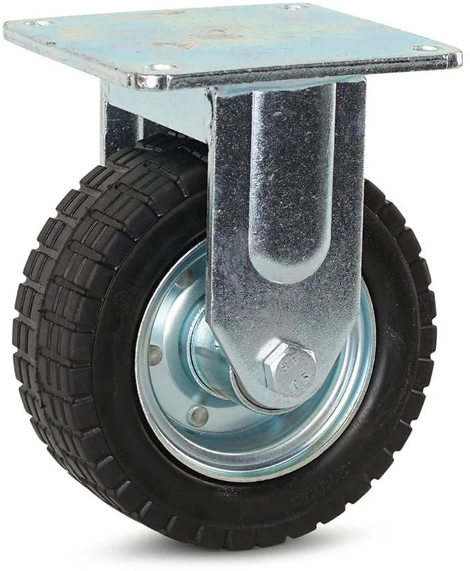 Breed rubber bokwiel - 200mm - 600kg
