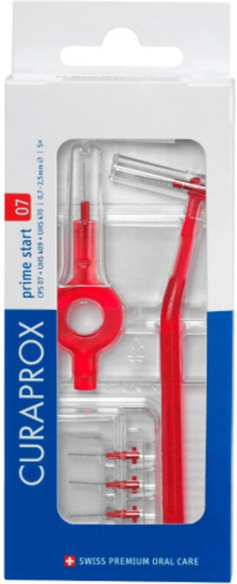3x Curaprox Interdentale Rager Prime Start CPS 07 Rood 2,5mm 5 stuks