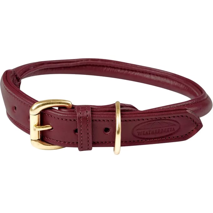 Opgerolde leren hondenhalsband Weatherbeeta