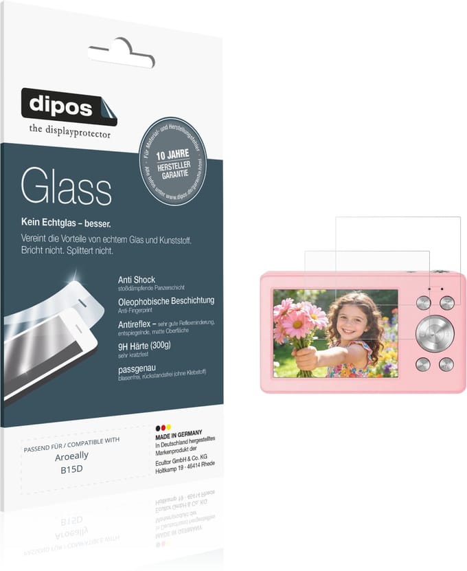 dipos – 2x Matte Pantserfolie geschikt voor Aroeally B15D | 9H Screenprotector