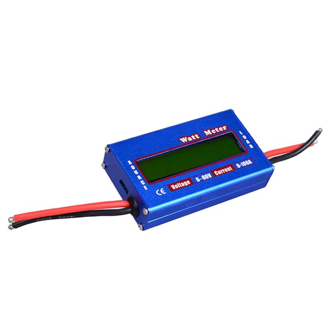 Watt-mètre RC 100A, analyseur de puissance, Balance numérique LCD, vérificateur de tension de batterie bleu