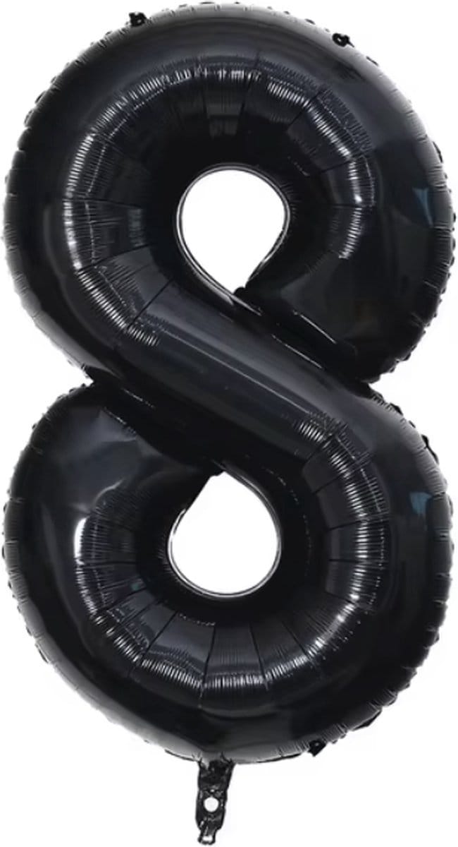 New Age Devi - Folie Ballon - Cijfer 8 - Zwart - 101cm