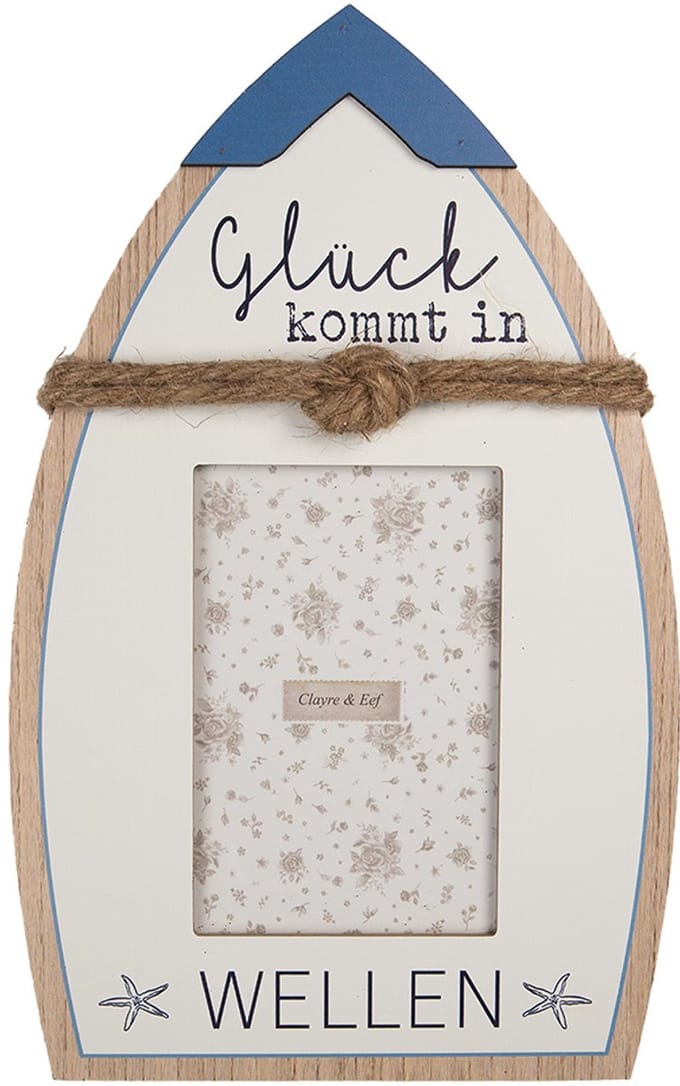 Clayre & Eef Fotolijst 10x15 cm Wit MDF Boot