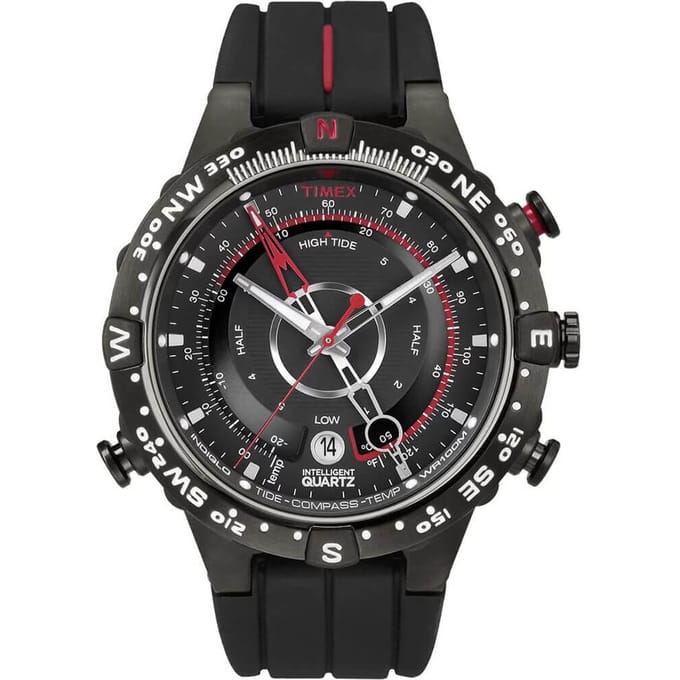 Timex Tide/Temp/Compass T2N720 Horloge - Siliconen - Zwart - Ø 45 mm