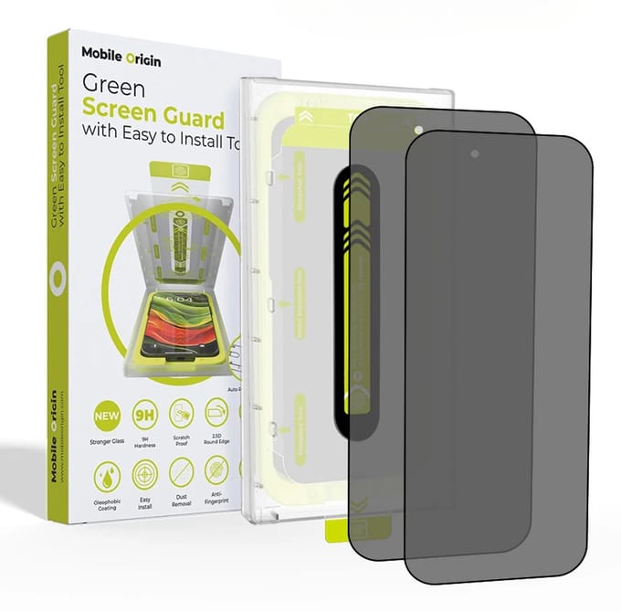 Mobile Origin Screen Guard Privacy with easy applicator - 2 pack - iPhone 17