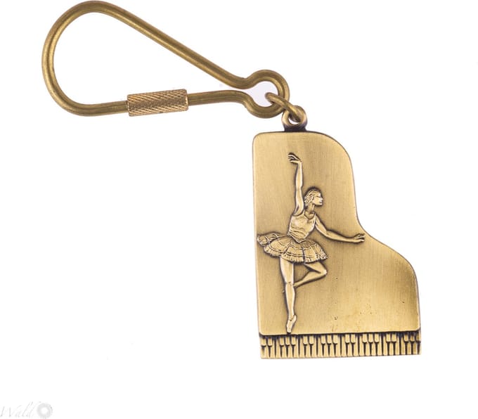 Sleutelhanger ballerina antiek messing
