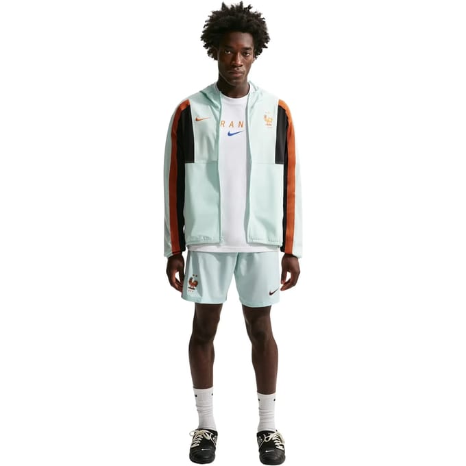 Nike Dri-Fit 2026 Seizoen Frankrijk Uit Fan Versie Sneldrogend Vetersluiting Middelhoge Voetbalbroek Heren onderkleding IB5407-394 M gray