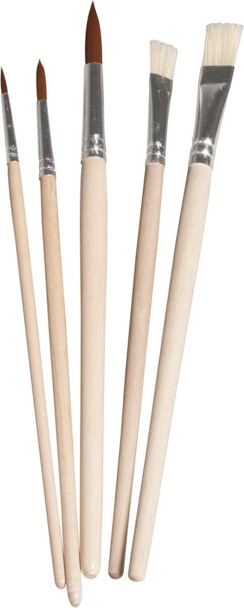 Rayher Schilder penselen - 5-delige set - synthetisch - knutsel kwasten - diverse maten