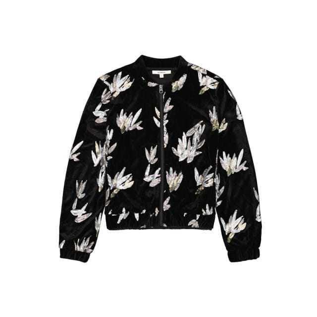 Violet velours bloemenpatroon bomber voor vrouwen Garcia