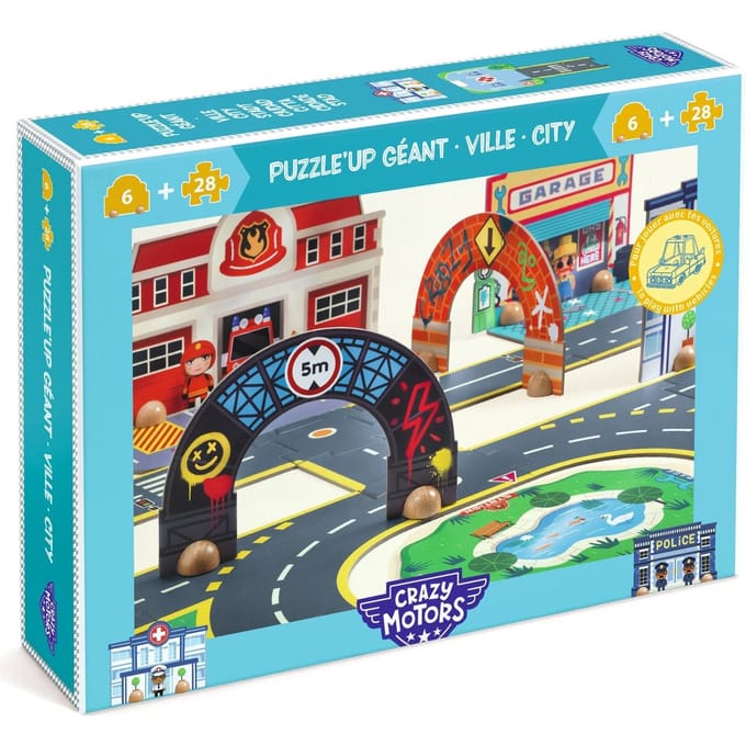 DJECO vloerpuzzel stad Crazy Motors 3 jr+