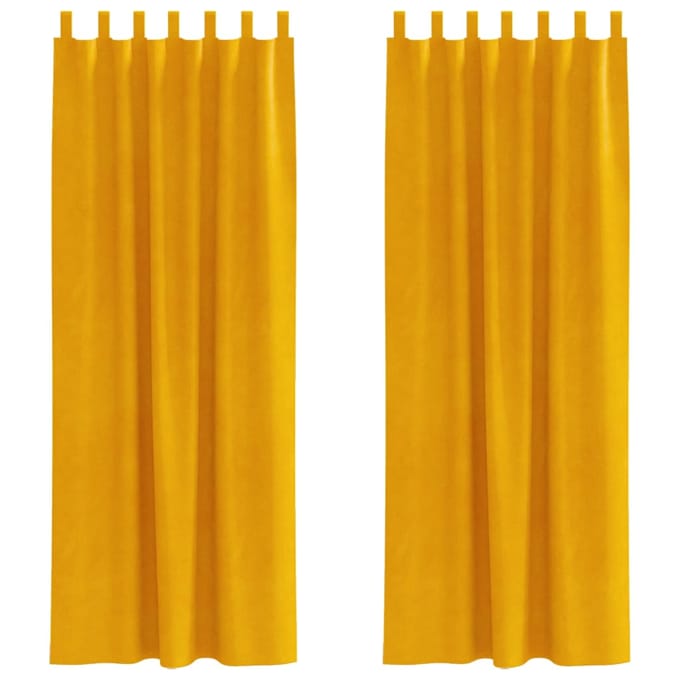 vidaXL - Gordijnen - 2 - st - Mosterdgeel - 140 - x - 260 - cm - fluweel