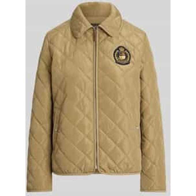 regular fit gewatteerd jack met geborduurd embleem