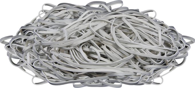 1 kg - Elastiek - wit - diameter 120mm - breedte 5mm - in zak - ca 285 stuks