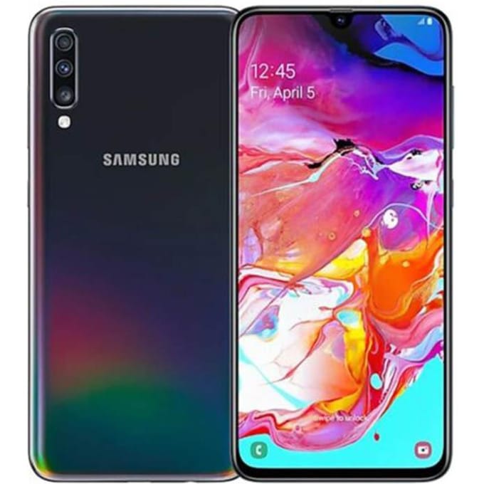 Gerenoveerde Samsung Galaxy A70 A705F Dual SIM Android 32MP 128GB 6GB RAM Mobiele Telefoon Met Enkele SIM/Dubbele SIM Simple Set zwart