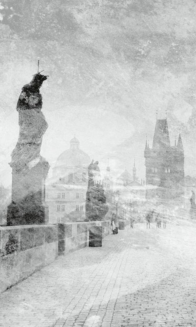 Fotobehang - Charles Bridge Abstract II 150x250cm - Vliesbehang