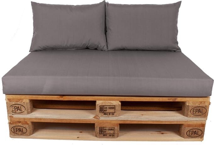 Palletkussen set plof Grijs 120x80x10 cm