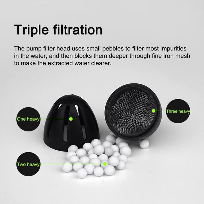 Pompe à eau automatique à capteur intelligent, mini pompe à air rechargeable pour aquarium, multifonctionnelle black