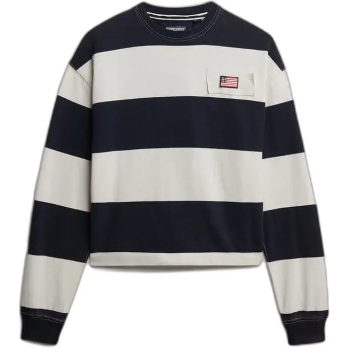 Losvallend damessweatshirt Superdry Athletic Essentials Stripe