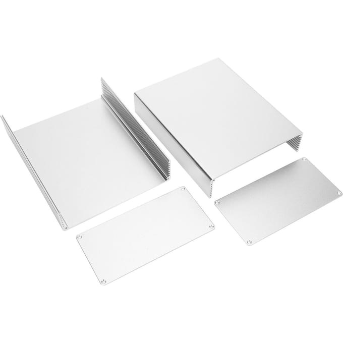 Projectdoos Behuizing Kast Split Type Aluminiumlegering Behuizing voor Printplaat Industriële Apparatuur Zilver