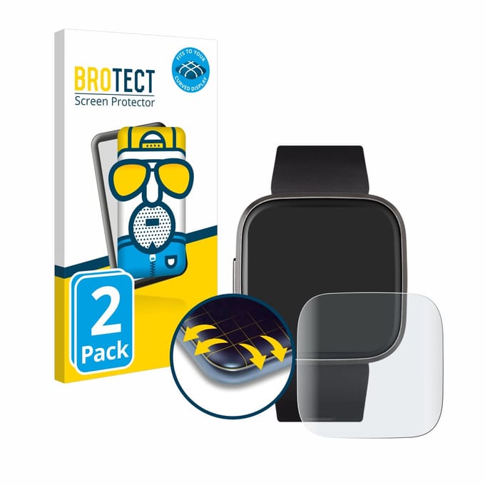 BROTECT - Screenprotector voor Fitbit Versa 2 - Folie Beschermfolie matte volledig dekking 2 Stuks