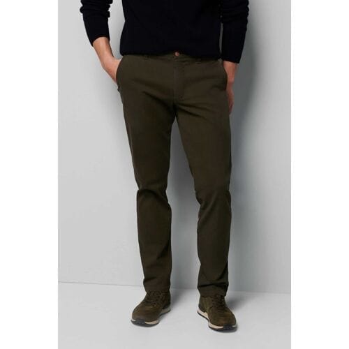 Meyer Broek M5 Chino Micro Structure Organic Cotton Blend Comfort Stretch Dark Olive / male