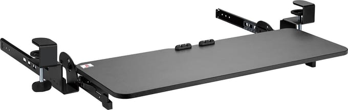 Maclean - Toetsenbordhouder voor onder het bureau - max. 5kg - 67x24cm - Zwart