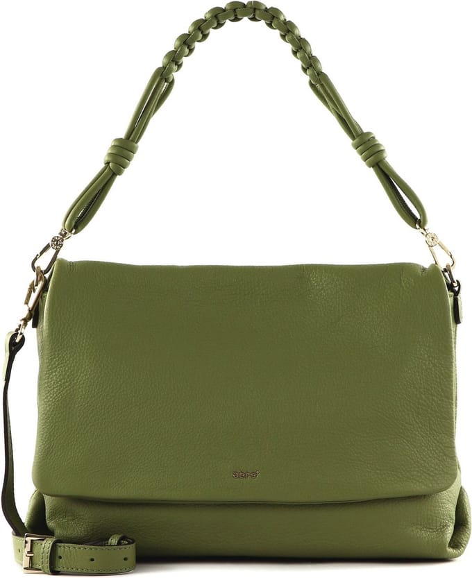 abro Schoudertas Leather Dalia Crossbody Poppy Oliv Groene