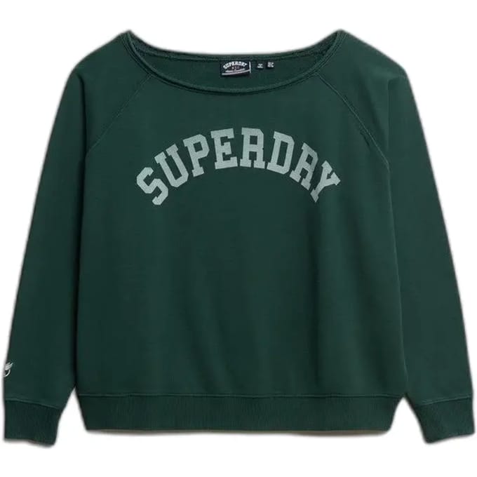 Superdry - Athletic Essentials Bardot sweatshirt met ronde hals - Dames - Truien