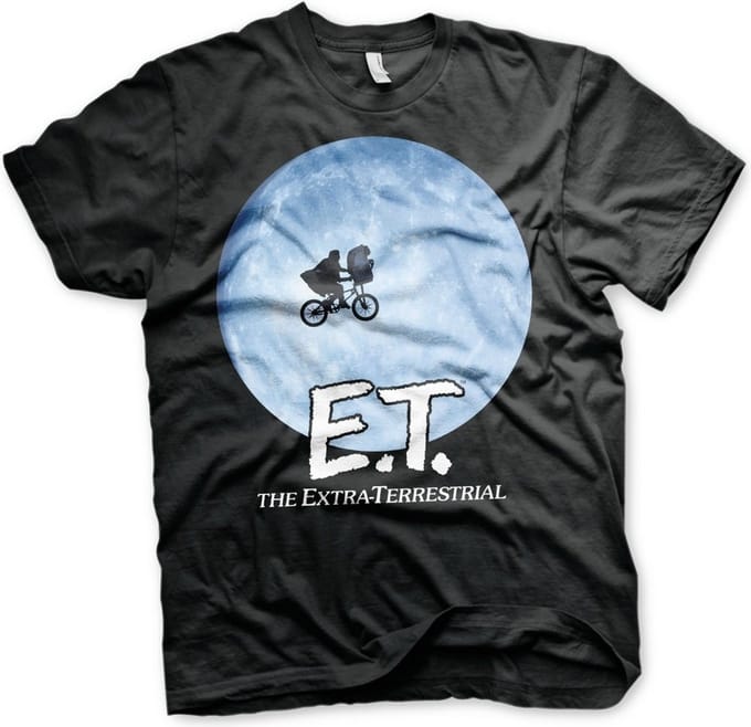 E.T. Heren Tshirt -L- Bike In The Moon Zwart