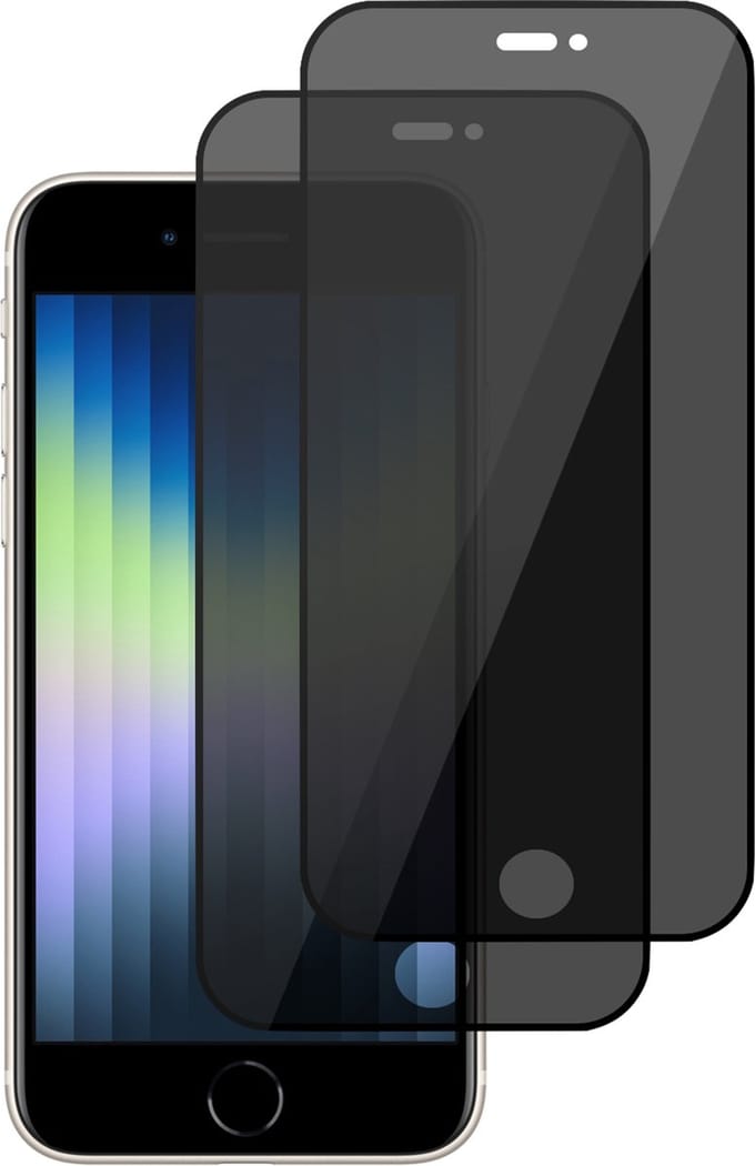 Privacy Screenprotector geschikt voor iPhone SE 2022 - Privé Beschermglas Screen Protector Glas - 2x