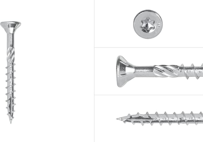 Spaanplaatschroeven Verzinkt 4 x 40 mm Torx 20 Deeldraad | 2000 Stuks