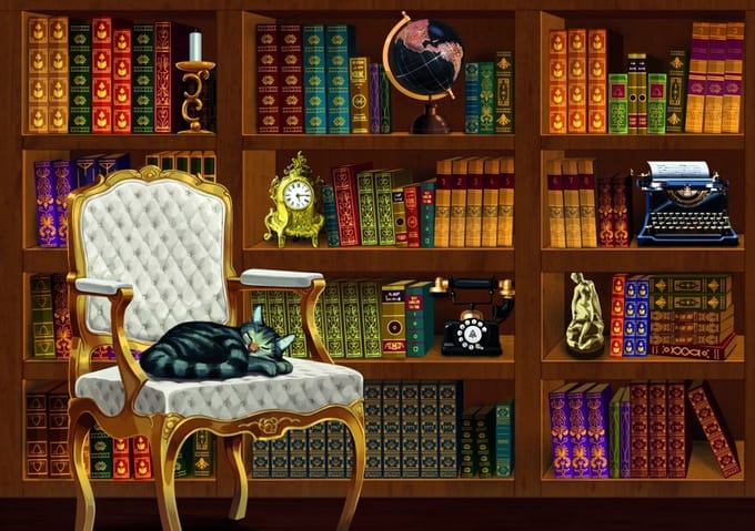 Bluebird Puzzle legpuzzel The Vintage Library - 1000 stukjes karton.