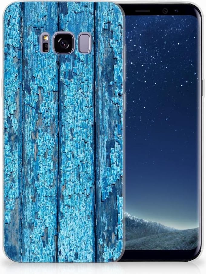 Samsung Galaxy S8 Plus Bumper Hoesje Wood Blue