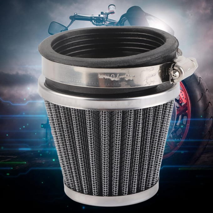 Motorluchtinlaatfilter Reiniger Universeel voor 60mm2.4in zwart