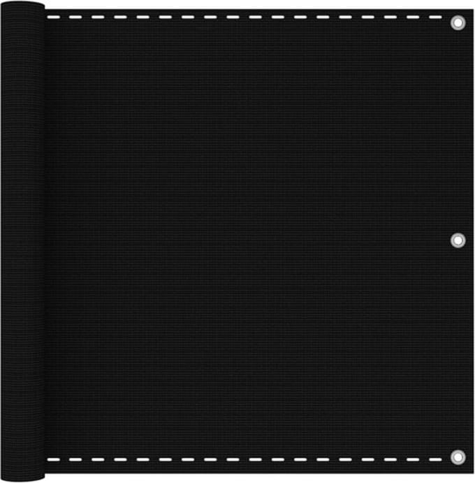 vidaXL - Balkonscherm - 90x600 - cm - HDPE - zwart
