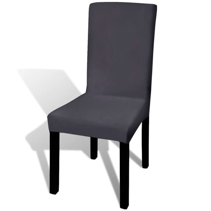 vidaXL - Stoelhoezen - 4 - st - stretch - recht - antracietkleurig