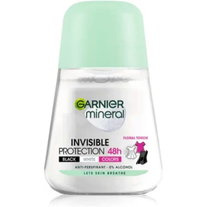 Garnier Mineral Invisible Black White Colours 48hr Roll-on 50 ml